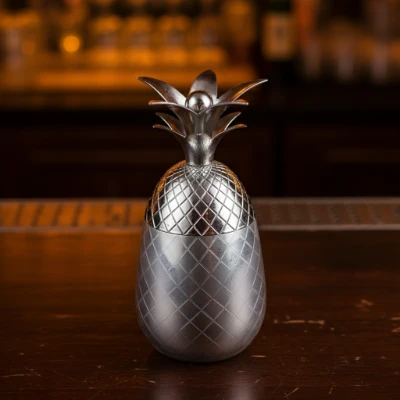 Tasse à Moscow Mules Ananas Argent 900 ml - Silver Moscow Mule Cup Pine Apple – Image 3