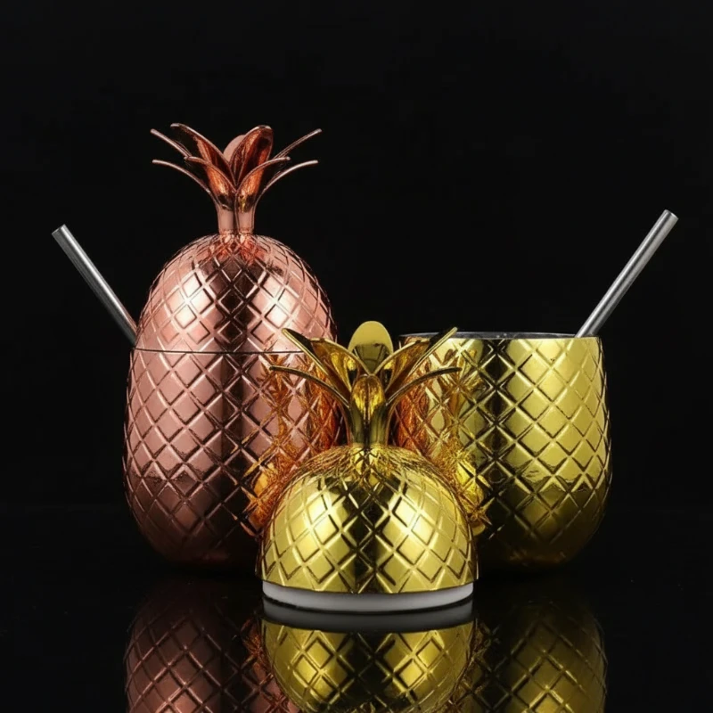 Tasse à Moscow Mules Ananas Cuivre 550 ml - Moscow Mule Cup Pine Apple – Image 3