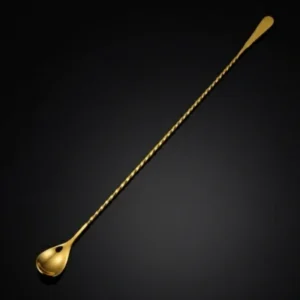 Cuillère de Bar Torsadée 40cm dorée - Golden Spoon
