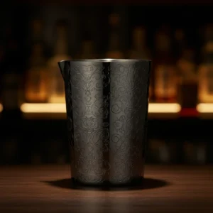 verre à mélange mixing glass gunmetal ferns