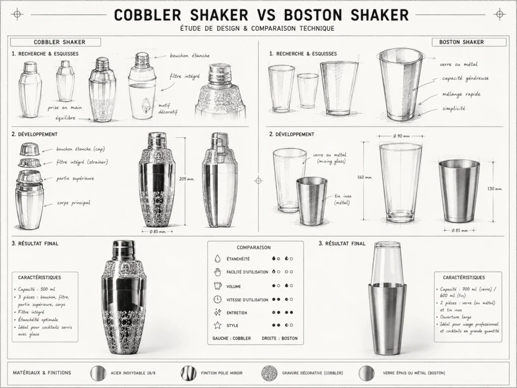 Cobbler Shaker vs Boston Shaker le guide