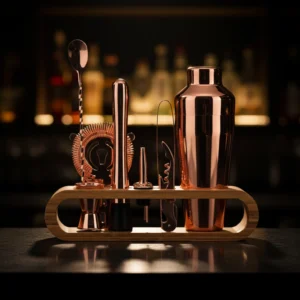 kit-cocktail-wood-steel-cuivre-set-de-10-accessoires-avec-support-bambou-4